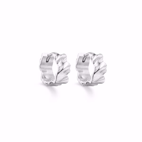 Seville Jewelry chunky 12,5mm sølv creoler rustik overflade 11542