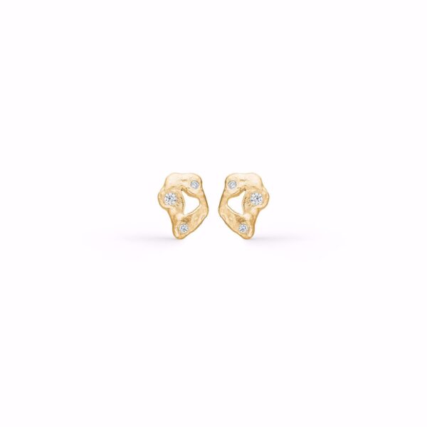 Seville Jewelry forgyldte ørestikker med ruflet overflade 11539/F