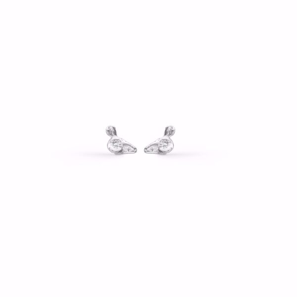 Seville Jewelry - små rustikke zirkonia ørestikker i sølv - 11537