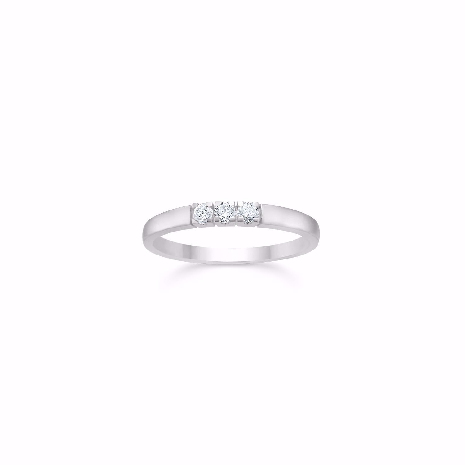 8kt hvidgulds alliance ring med 3x0,03WPI diamanter - 6475/08HV
