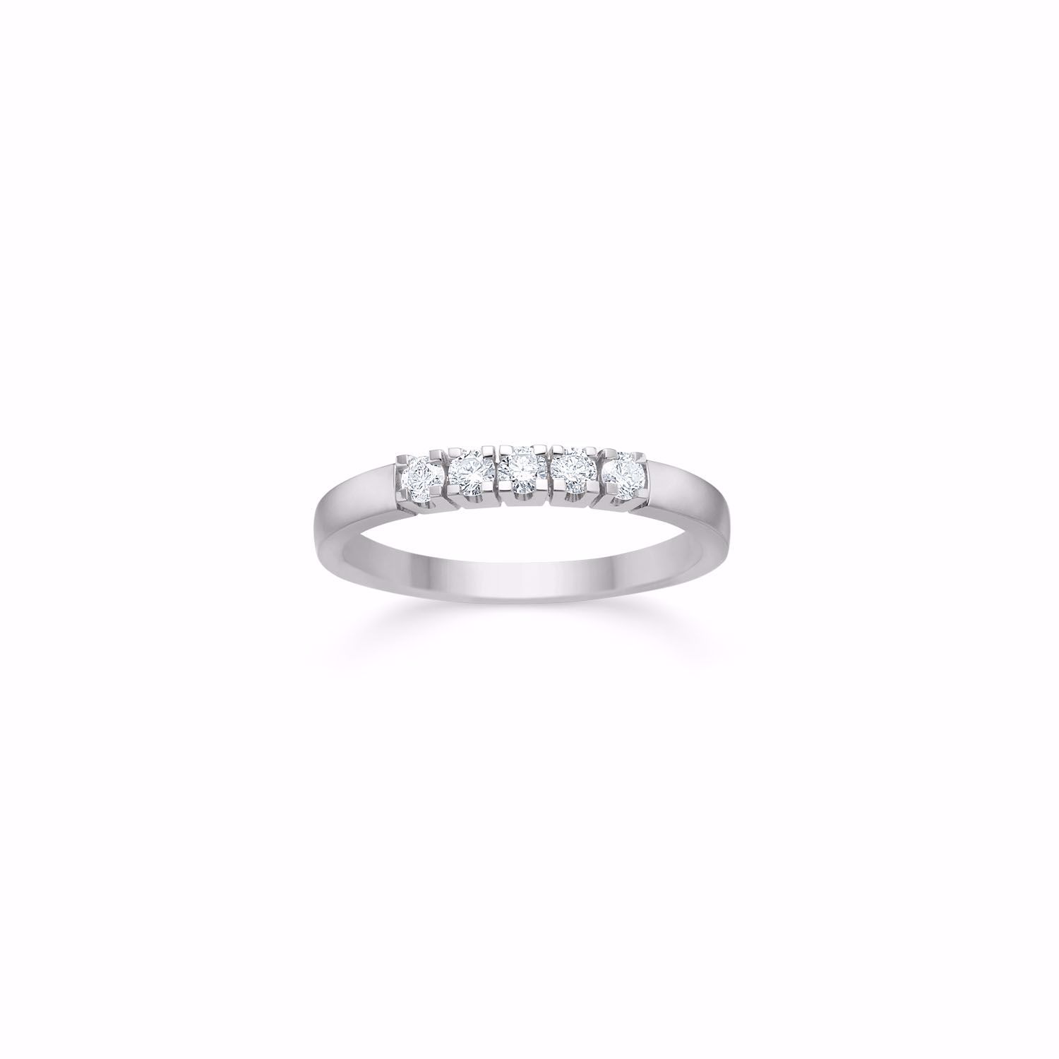 Alliance ring 8 kt hvidguld 5 x 0,05WPI diamanter 6478/08/HV