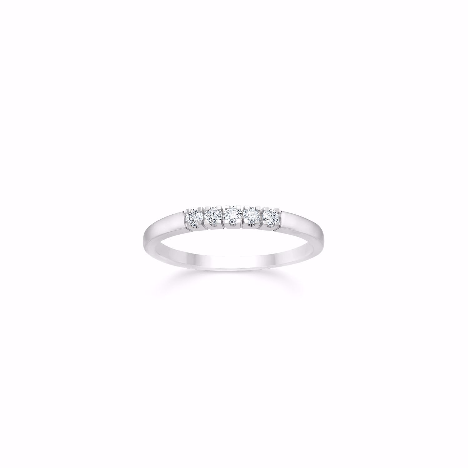 Alliance ring 8 kt hvidguld med 5x0,03WPI diamanter - 6476/08/HV