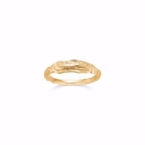 Seville Jewelry forgyldt sølv ring med rustik overflade 2654/F