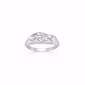 Seville Jewelry sølv ring med rustik plade - 2653