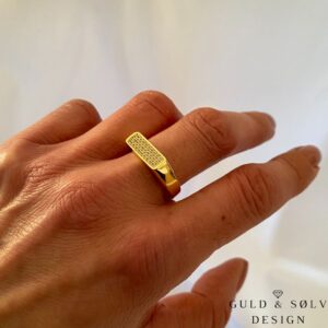 Signet ring forgyldt sølv med zirkonia sten - Guld & Sølv Design 2658/F