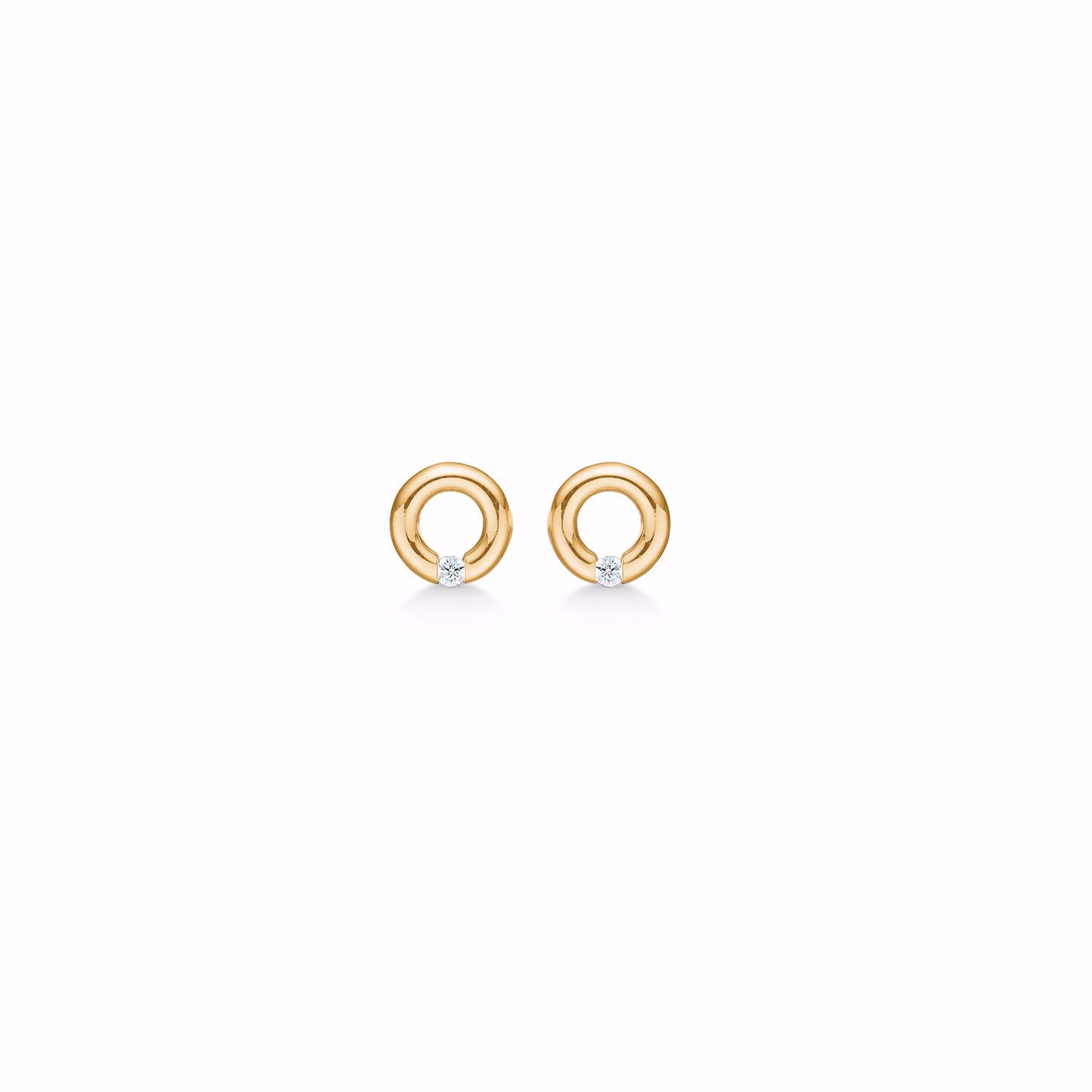 8 karat guld cirkel ørestikker - Guld & Sølv Design 8431-5-08
