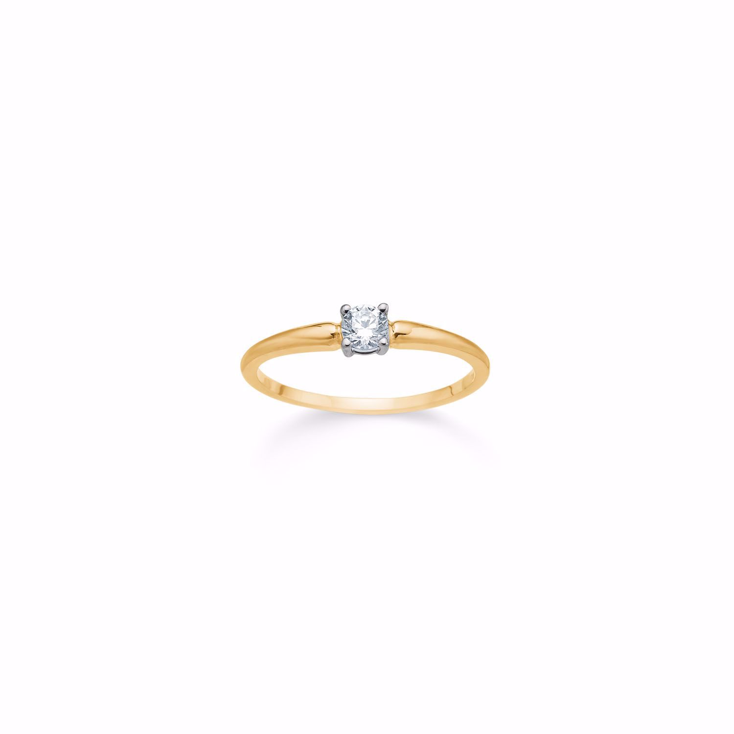 8 karat guld ring med zirkonia sten - Guld & Sølv Design 8432-6-08
