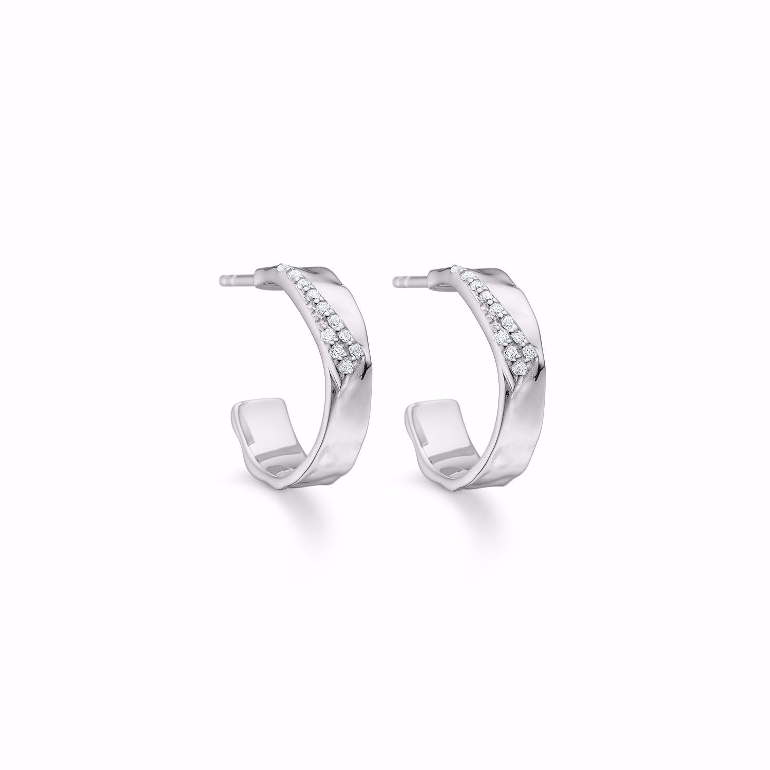 Creol øreringe i sølv med zirkonia sten - Guld & Sølv Design 2026/1