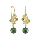Rabinovich øreringe PRIMROSE med grønne kvarts & peridot 73020428