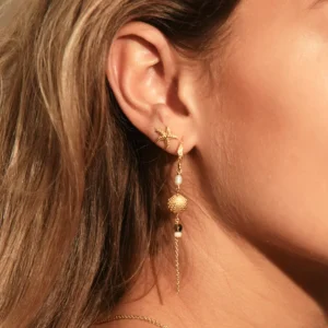 Sistie MARINA øreringe med muslingeskal & perle z1240gswhite
