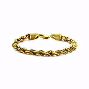 Cordel armbånd guldbelagt stål 21cm - Frank1967 7FB-0716