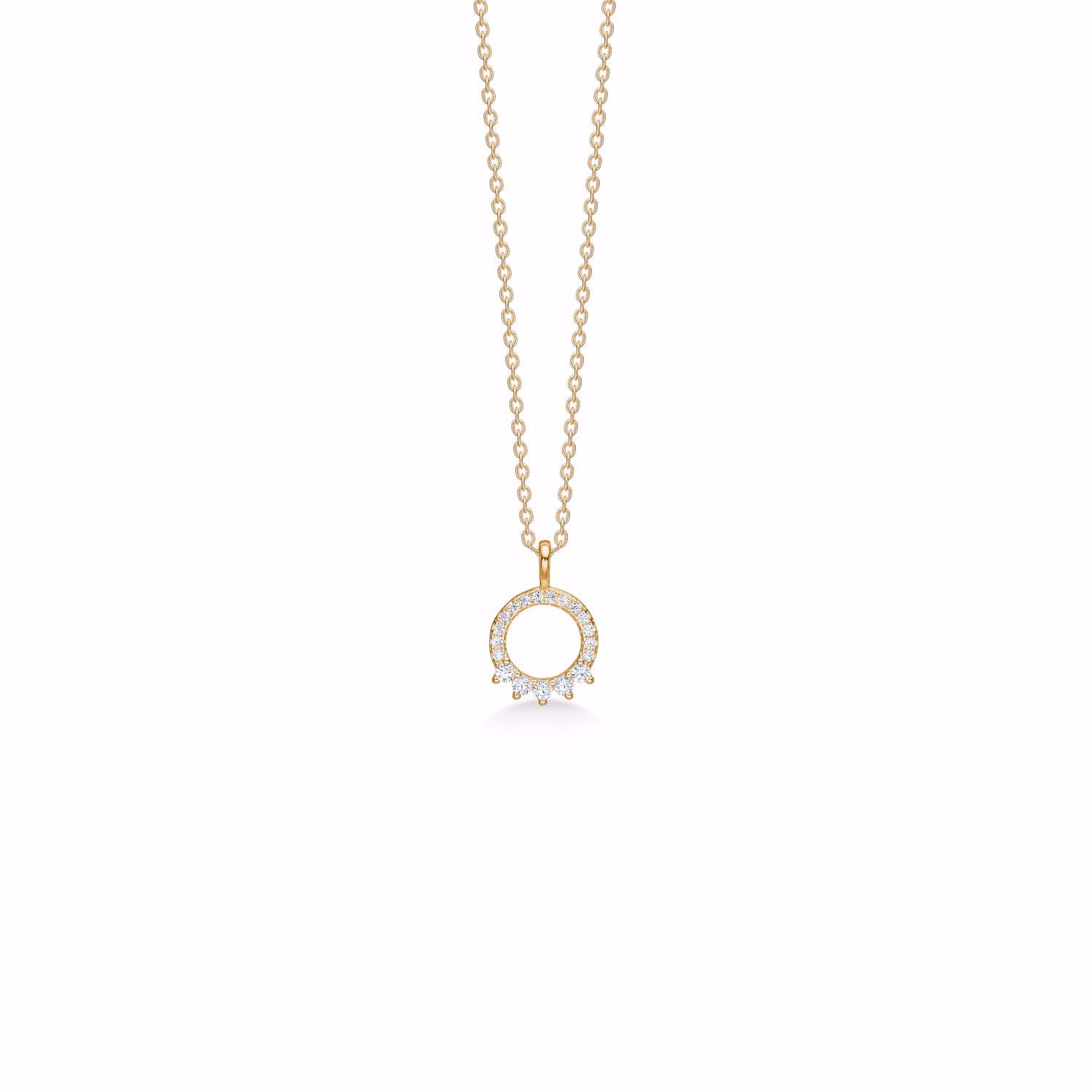 Seville Jewelry halskæde med cirkel vedhæng 2030-3-F