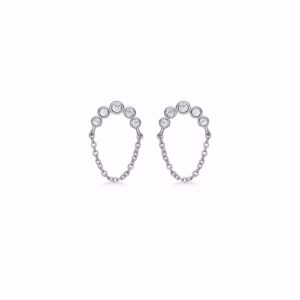 Seville Jewelry sølv øreringe med kæde 2031-1