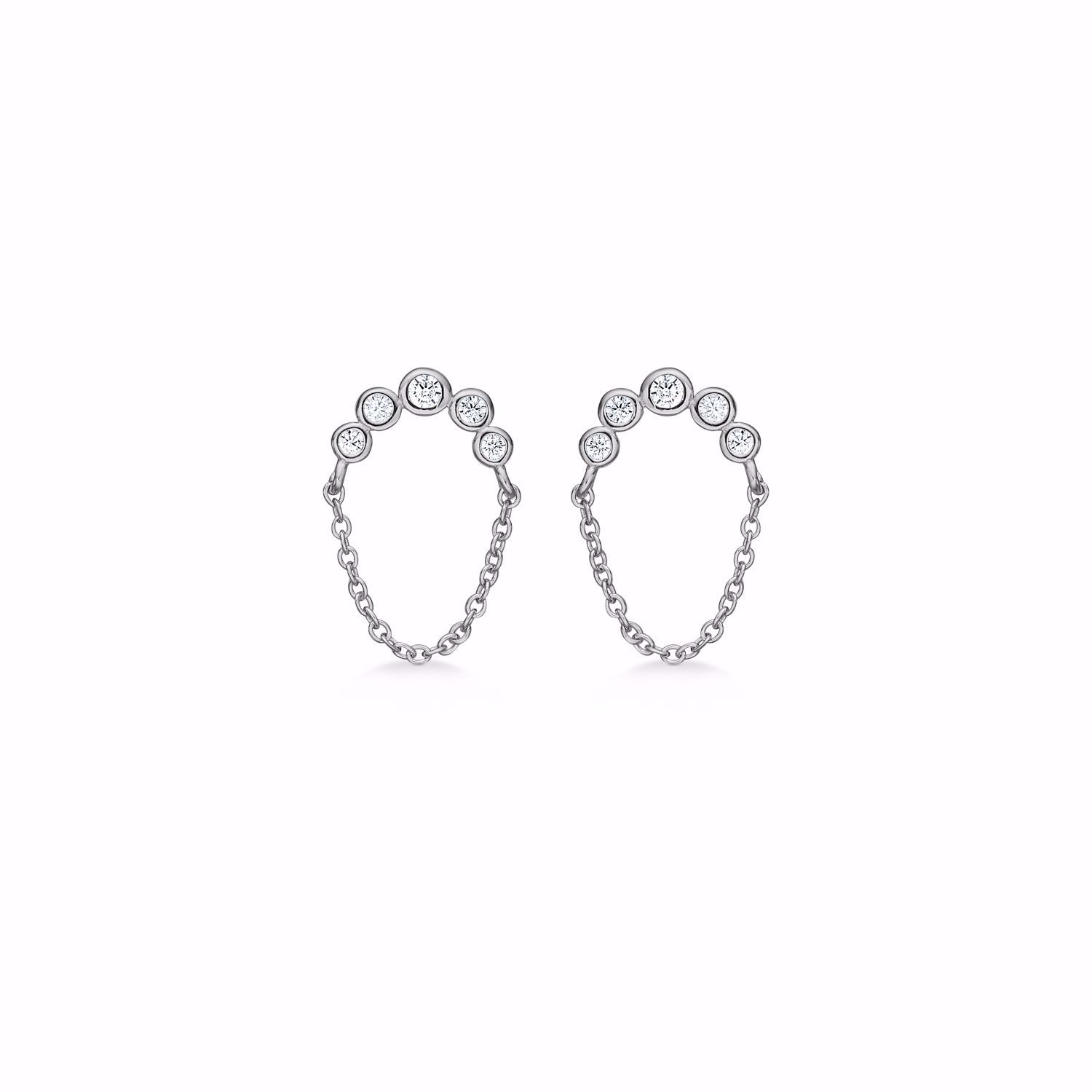 Seville Jewelry sølv øreringe med kæde 2031-1