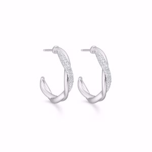 Snoet sølv øreringe med zirkonia sten - Guld & Sølv Design 2027/1