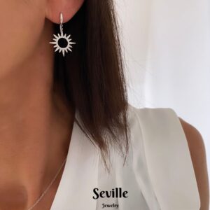 Seville Jewelry øreringe med sol vedhæng 2029-1.