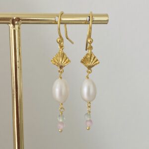 Seville Jewelry forgyldte perle øreringe 11556