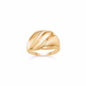 8 karat guld ring med bølger - Guld & Sølv Design 6469/08 bred og stor guldring med bølgende detaljer på toppen af ringen