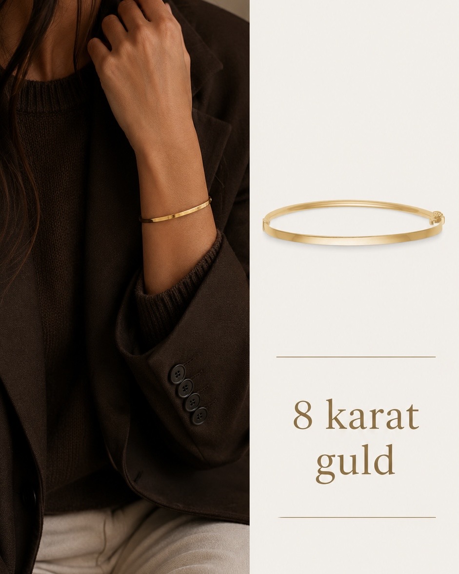 Armring 8 karat guld 3mm - Guld & Sølv Design 9245/08 - Billede 2