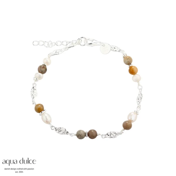 Aqua Dulce GOLDEN SAND sølv perle armbånd 5830