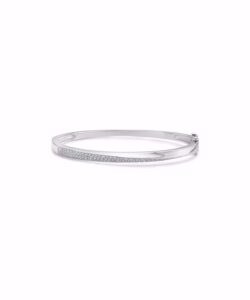armring i 925 sterling sølv med klare zirkonia sten