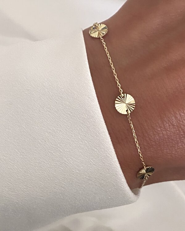 8 kt guld armbånd med plissé plader - Guld & Sølv Design 9276/08 - Billede 2