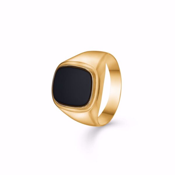 8 kt guld herrering med sort onyx - Guld & Sølv Design 6906/08