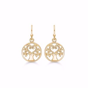 Livets Træ øreringe i forgyldt 925 sterling sølv – Guld & Sølv Design