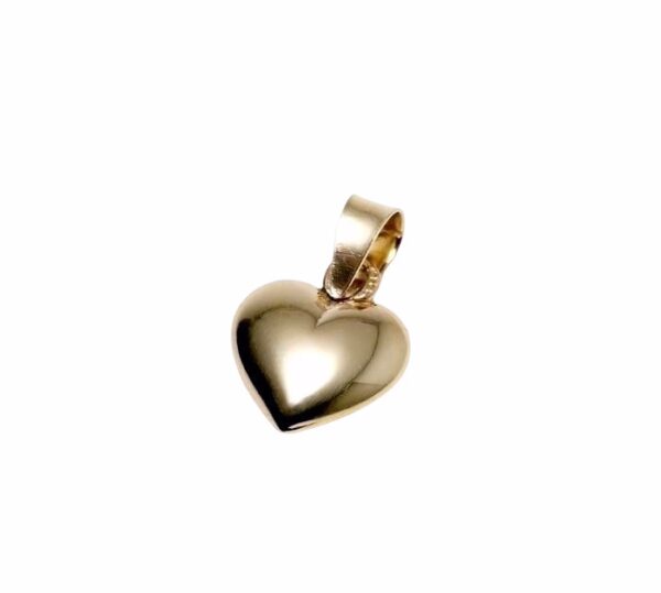 Guld hjerte vedhæng i 8 kt & 14 kt med blank overflade 9mm - Guld & Sølv Design 7247/14