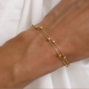 Guld & Sølv Design dobbelt 8kt guld armbånd 9250/08