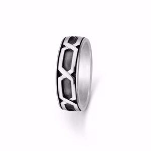G&S Design sølv herrering med mønster 2608