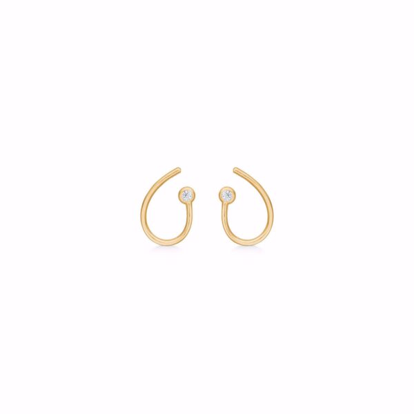 8 karat guld øreringe med zirkonia sten - Guld & Sølv Design 5708/08