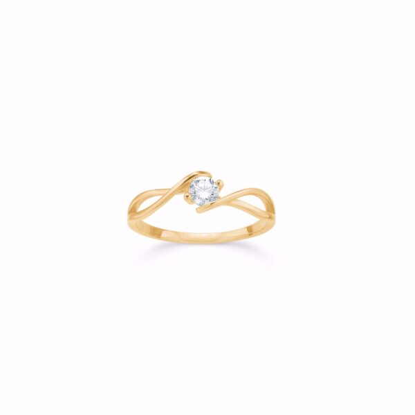 8 karat guldring med zirkonia sten