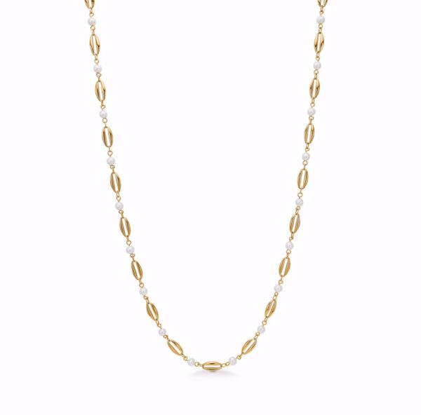 8 kt guld halskæde med perler - Guld & Sølv Design 9275/45/08