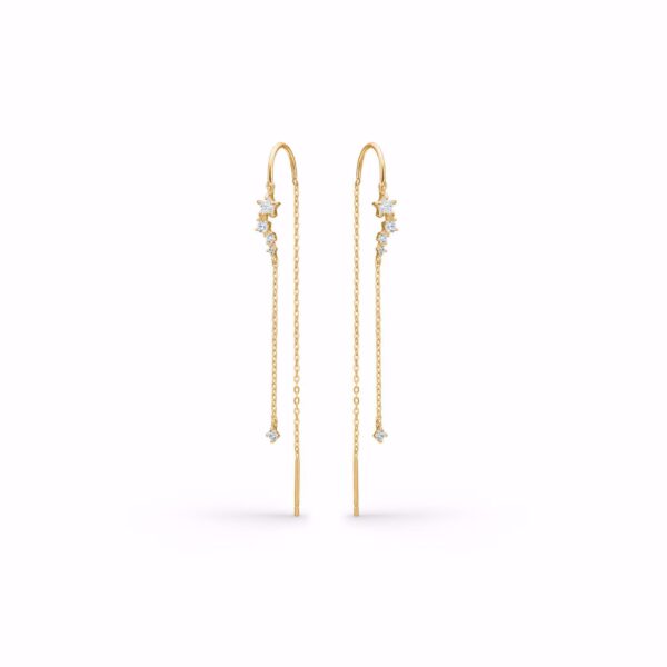 Ørekæder 8 karat guld med zirkonia sten - Guld & Sølv Design 5713/08