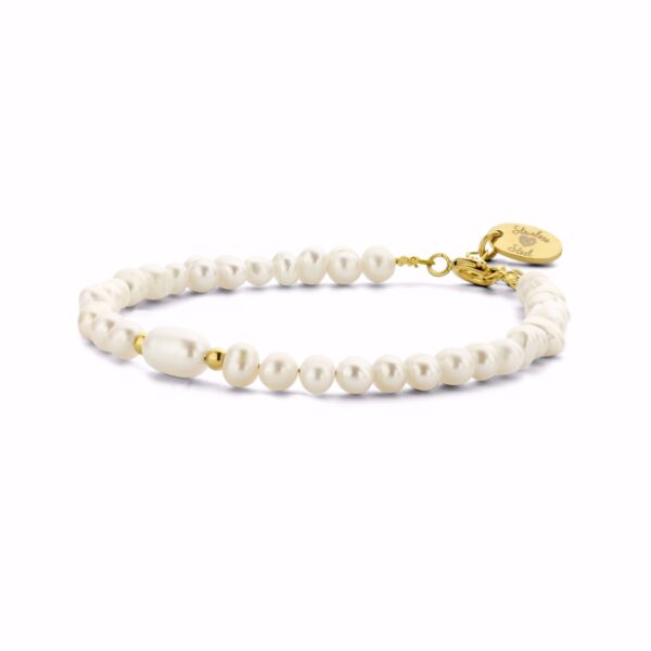 Perle armbånd i guldfarvet stål CO88 - 8CB-91078