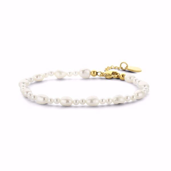 Perle armbånd i guldfarvet stål CO88 8CB-91079