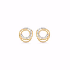 8 kt guld cirkel øreringe med zirkonia sten - 8456/5/08