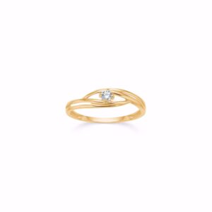 8 karat guldring med zirkonia sten - Guld & Sølv Design 6464/08
