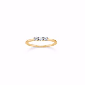 Guldring 8kt guld m. 3 zirkonia sten - 6487/08