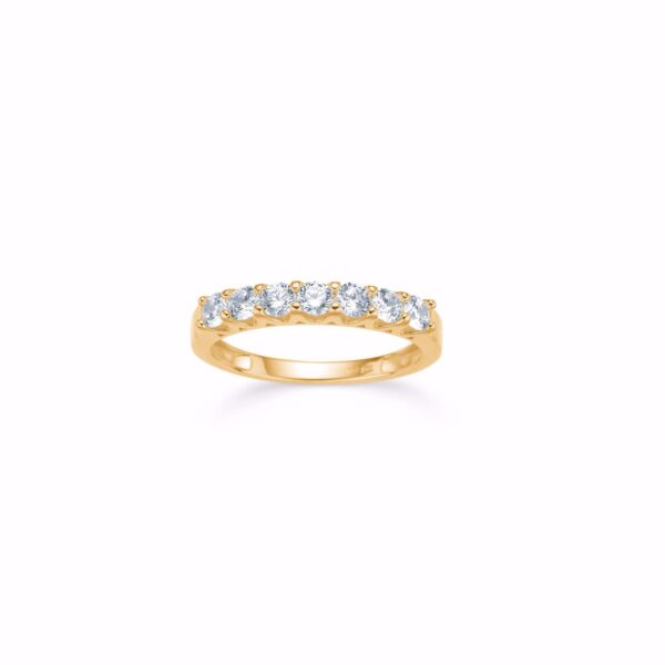 Guldring med 7 zirkonia sten 8kt guld - 6489/08