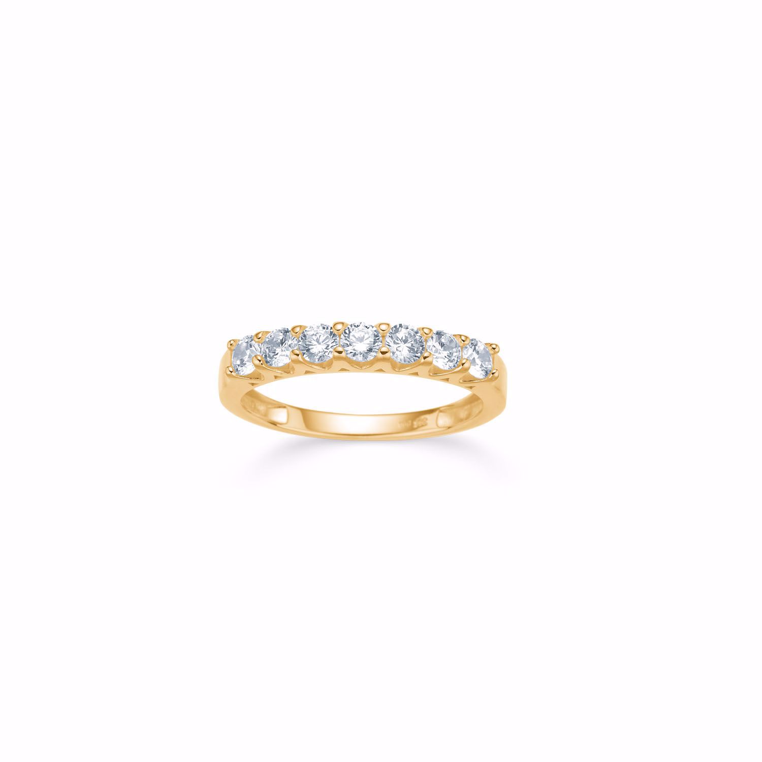 Guldring med 7 zirkonia sten 8kt guld - 6489/08