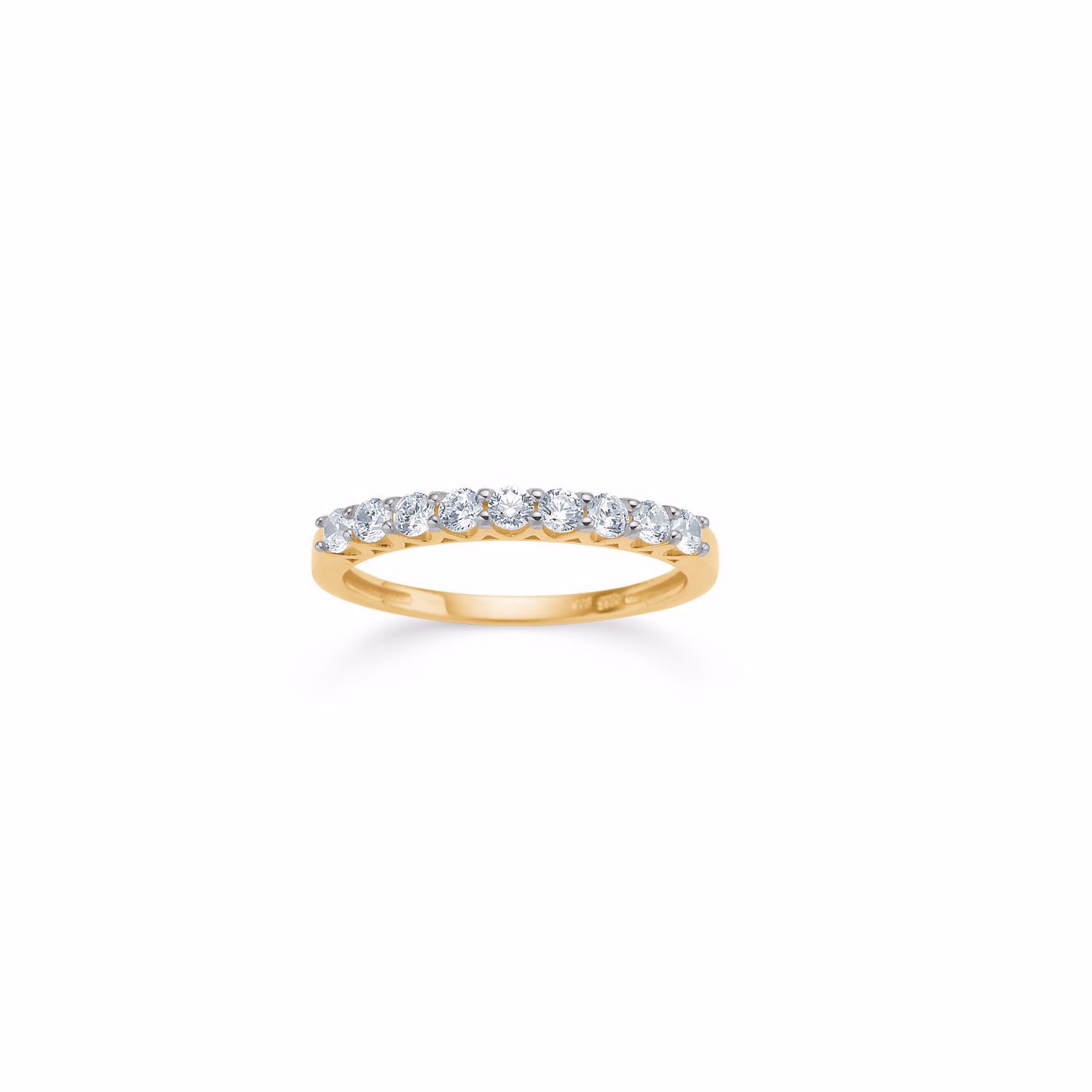 Guldring med 9 zirkonia sten 8 karat guld - 6488/08