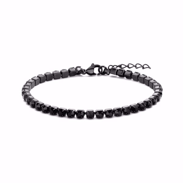 Herre tennisarmbånd med sorte zirkonia sten - 7FB-0653