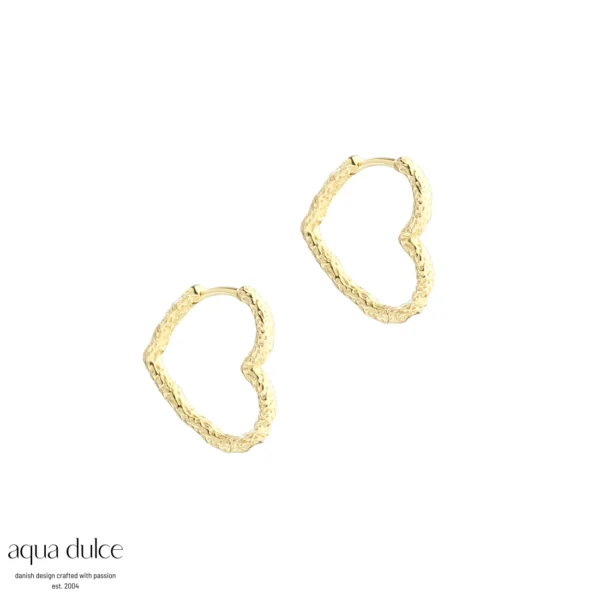 Love Me Hearts 22mm hoops øreringe - Aqua Dulce 5950