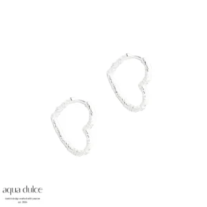Love Me Hearts 22mm hoops øreringe i sølv - Aqua Dulce 5949