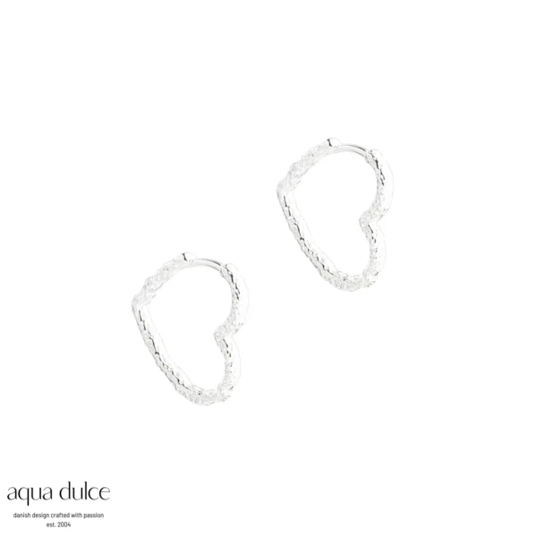 Love Me Hearts 22mm hoops øreringe i sølv - Aqua Dulce 5949