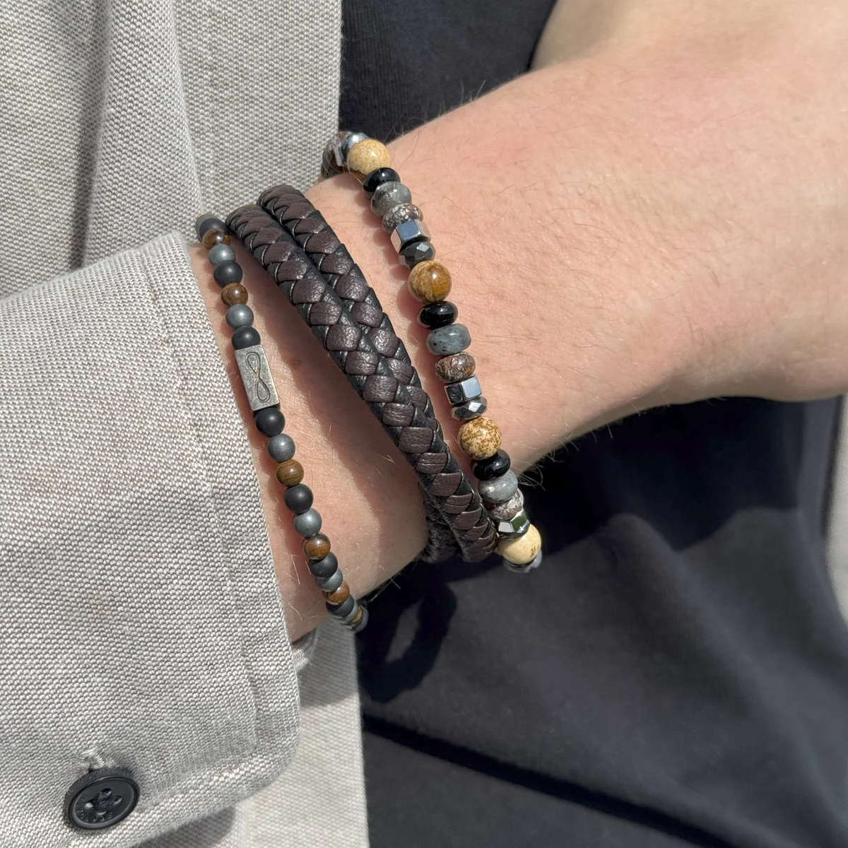 Herrearmbånd med sten - Frank1967 - 7FB-0774 - Billede 2