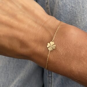 Firkløver armbånd 8kt guld - Guld & Sølv Design