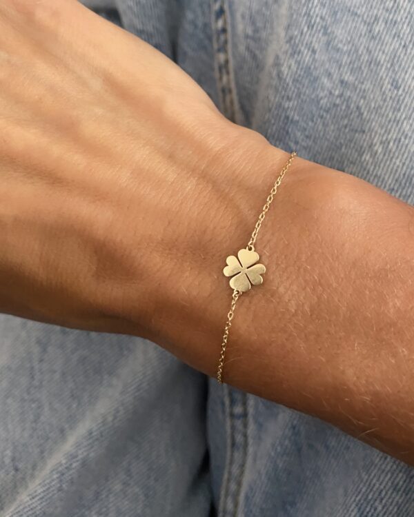 Firkløver armbånd 8kt guld - Guld & Sølv Design - Billede 2
